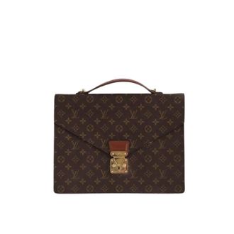 Louis Vuitton Pre-owned Handbags, male, Brown, Size: ONE SIZE Pre-owned Porte Document