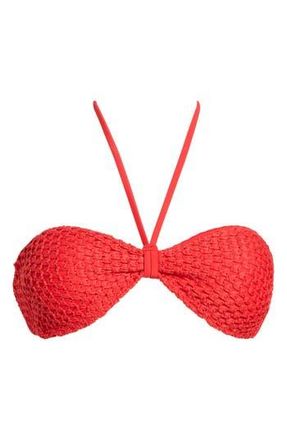 Billabong Twisted Tides Halter Bandeau Bikini Top in Red Aloha at Nordstrom Rack, Size X-Large