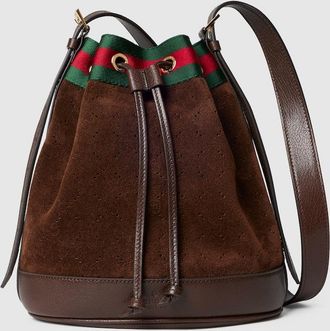 Gucci Venice Small Bucket Bag, Brown, Suede