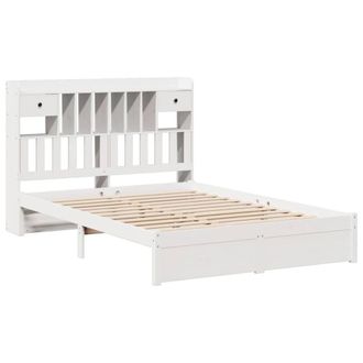 Berkfield Home Decorative Bookcase Bed without Mattress White 160x200cm Solid Wo | Size: 160x200 cm