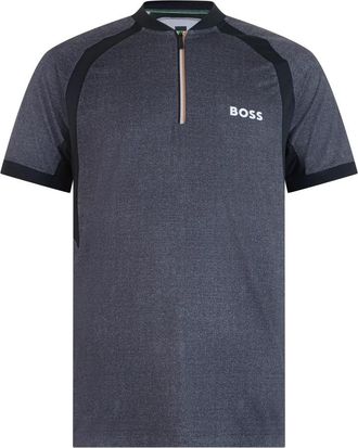 HUGO BOSS Shirt van Technische Stof met Korte Mouwen - Heren - T-shirts - Grijs - XL - Polyester - Tops