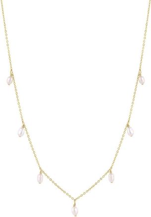 Set & Stones Meri Pearl Necklace in Gold at Nordstrom, Size 16