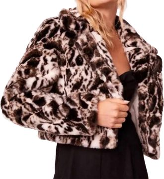 Band Of Gypsies Crop Faux Fur Sweater In Ivory Black