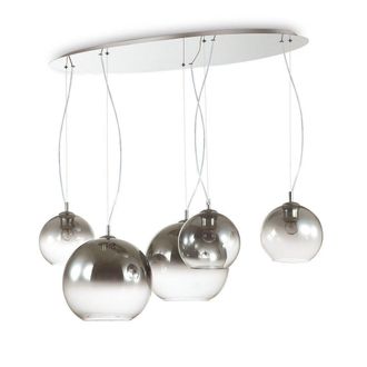 Netlighting Discovery Fade 5 Light Hanging Ceiling Pendant Hanging Chrome E27 in Grey
