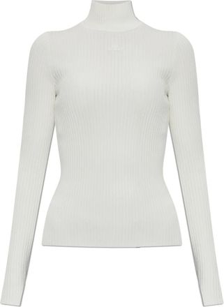 Courr&egrave;ges Golf met logo - Dames - Coltruien - Wit - M - Leer - Truien & Vesten