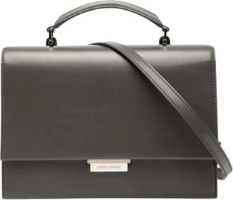 Saint Laurent Pre-owned Handbags, female, Gray, Size: ONE SIZE Pre-owned Leather Shoulder Bag