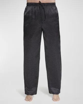 Majestic International Men & apos;s Dotted Silk Pajama Pants