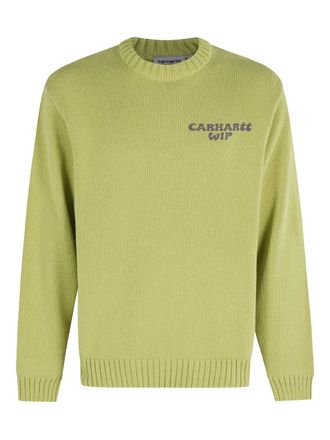 Carhartt Work in Progress embroidered-logo sweater - men - Recycled Cotton/Polyester - M - Green
