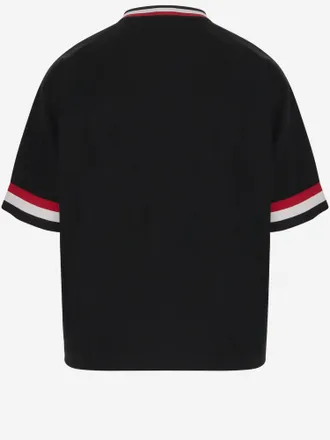 Icecream Logo-Embroidered V-Neck T-Shirt - Black
