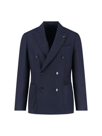 Lardini Blazer Doppiopetto In Misto Lana E Cashmere