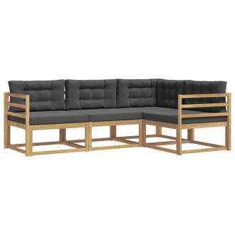 vidaXL Conjunto De Sof&aacute;s De Exterior 3 Pcs Blanco Y Antracita Vidaxl