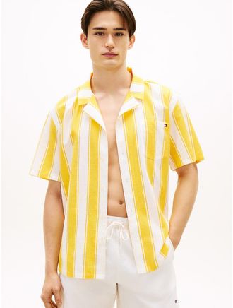 Tommy Hilfiger Mens Lightweight Cabana Shirt - Yellow - L