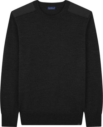 Paul & Shark Zachte Cool Touch Wollen Trui met Ronde Hals - Heren - Ronde hals truien - Zwart - 3XL - Wol - Truien & Vesten