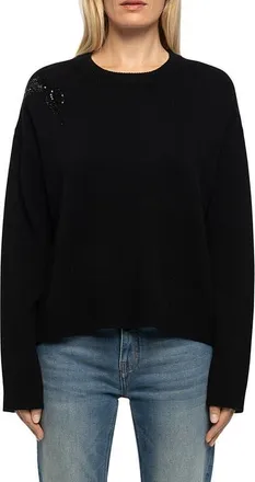 Zadig&Voltaire Markuz Crewneck Wool & Cashmere Sweater in Black at Nordstrom, Size X-Small