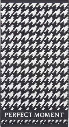 Perfect Moment houndstooth-print beach towel - unisex - pure cotton - One Size - Black