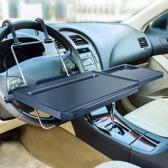 OEM Bandeja 2 En 1 Para Volante/reposacabezas Trasero Del Coche, Ideal Para Comer, Beber Y Usar Un Port&aacute;til. Tableta Para Coche De Color Negro