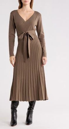 Area Stars Riley Long Sleeve Sweater Dress in Olive at Nordstrom Rack, Size Medium