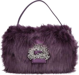 Gedebe Habibi Fox Faux Fur Tas - Dames - Handtassen - Paars - ONE Size - Tassen