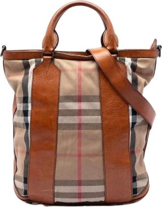 Burberry Borsa a spalla Pre-owned in tela - - Pre-owned - Donna - Beige - ONE SIZE