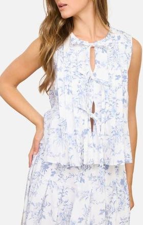 Blu Pepper Pleated Top in Blue Multi at Nordstrom Rack, Size Medium