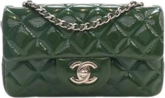 Chanel Pre-owned Mini Flap Bag - Dames - Vintage Mini Tas - Groen - ONE Size - Leer - Vintage