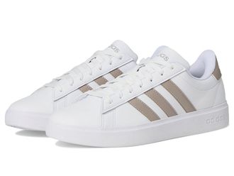 adidas Grand Court 2.0 Womens Shoes White/Metallic Silver : 5.5 B - Medium, Leather