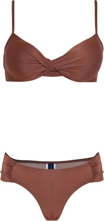 Lygia & Nanny Bikini con design a incrocio - Marrone