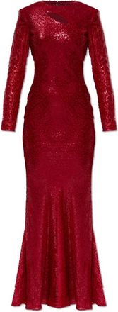 Self Portrait Lurex Thread Dress - Dames - Avondkleed - Rood - XS - Kleedjes