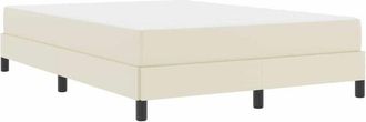 vidaXL Bed Frame with Mattress Cream 140 x 190 cm Fabric vidaXL