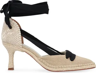 Castaner Womens Casta Canvas Heel Espadrilles Ecru Cotton