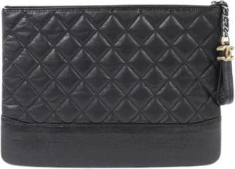 Chanel Pre-owned Clutches, male, Black, Size: ONE SIZE Pre-owned Gabriel Line Calf Pouch