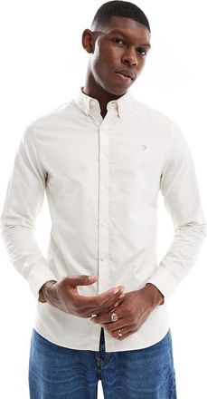 Farah Brewer - Camicia beige a maniche lunghe-Neutro