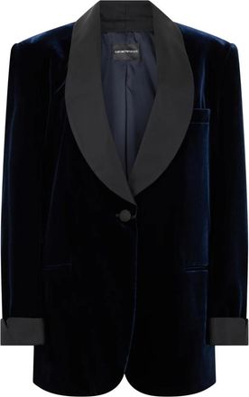 Emporio Armani Fluwelen Blazer - Dames - Blazers - Blauw - S - Jassen