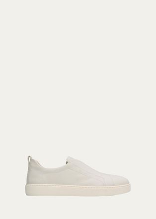 Santoni Mens Victory Deerskin Slip-On Sneakers