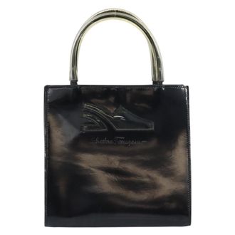Ferragamo Vintage Handbag Patent Leather Black Patent_Leather Handbag (Pre-Owned)