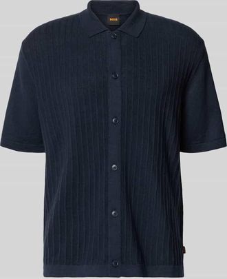 Boss Orange by Hugo Boss BOSS Orange Poloshirt aus Leinen-Baumwoll-Mix Modell AMICINO in Marine, Gr&ouml;&szlig;e XXL