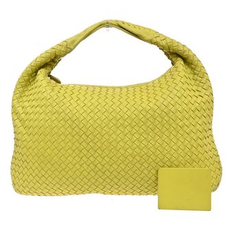 Bottega Veneta Veneta Hobo Intrecciato Nappa Yellow Leather Handbag (Pre-Owned)