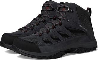 Columbia Crestwood Mid Waterproof Mens Shoes Dark Grey/Deep Rust : 11.5 D - Medium, Suede/Textile