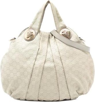 Gucci Pre-owned Shoulder Bags, female, White, Size: ONE SIZE Pre-owned Leather Shoulder Bag
