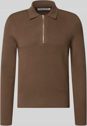 Sams&oslash;e & Sams&oslash;e Slim Fit Pullover mit Polokragen Modell GUNA in Dunkelbraun, Gr&ouml;&szlig;e XXL