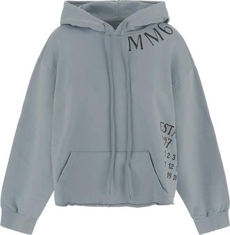 Maison Margiela logo-print hoodie - Blue