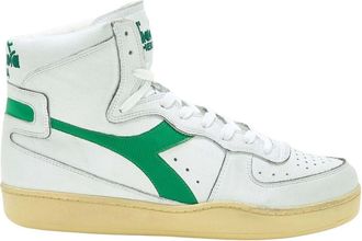 Diadora Witte Sneakers - Heren - Sneakers - Wit - 46 EU - Leer - Schoenen
