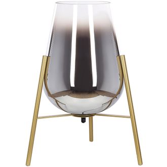 Beliani L&aacute;mpara De Mesa De Metal Dorado 44 Cm Pantalla Vidrio Escritorio Sala De Estar Mena