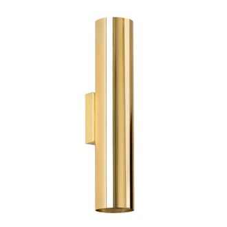 Wonderlamp Aplique de pared de metal dorado cepillado con 2 luces gu10