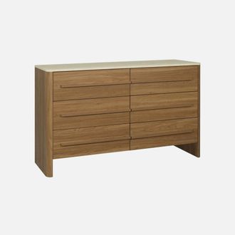 Sweeek C&oacute;moda Efecto Madera Travertino Con 6 Cajones