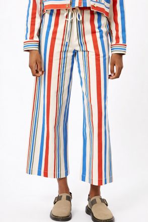 FRNCH Classic Americana Stripe Pants In Blue