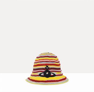 Vivienne Westwood Knitted Bucket Hat Crochet Cotton Multicolour Os-u Unisex