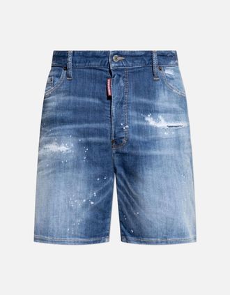 Dsquared2 Mens Dsquared2 Navy Blue Marine Faded Denim Shorts - Size: 32/36