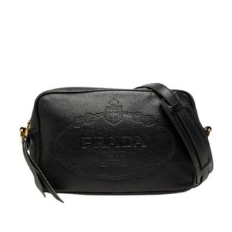 Prada Pre-owned Leren Schoudertas - Dames - Pre-owned - Zwart - Maat: ONE Size Leer