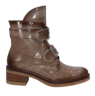 Eric Michael Womens Justina Patent Leather Boot In Taupe